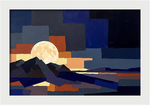 Full Moon Rising Over Mountains