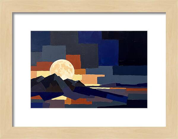 Full Moon Rising Over Mountains