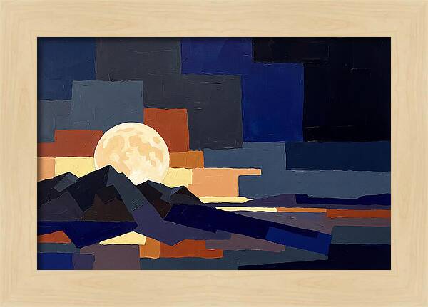 Full Moon Rising Over Mountains