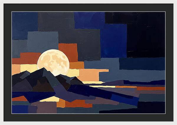 Full Moon Rising Over Mountains