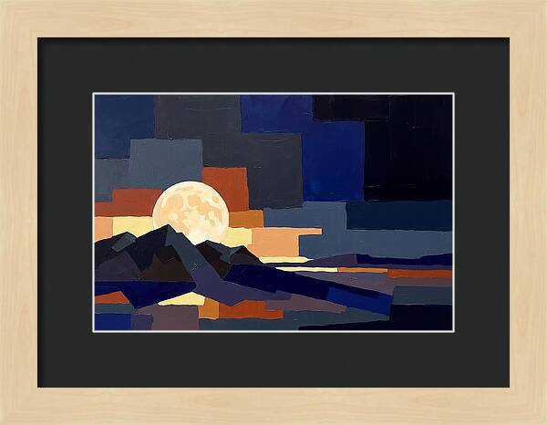 Full Moon Rising Over Mountains
