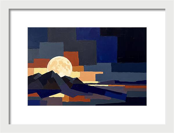 Full Moon Rising Over Mountains