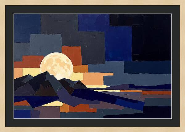 Full Moon Rising Over Mountains