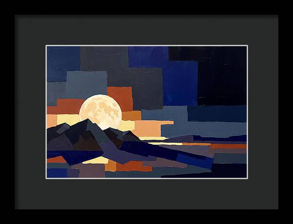 Full Moon Rising Over Mountains