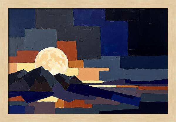 Full Moon Rising Over Mountains