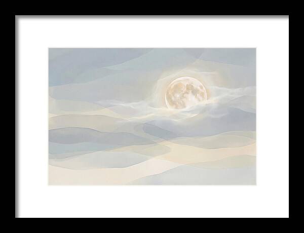 Full Moon Rising Through Clouds