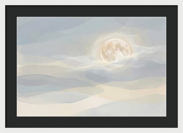 Full Moon Rising Through Clouds