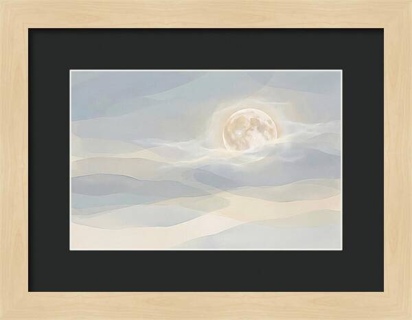 Full Moon Rising Through Clouds