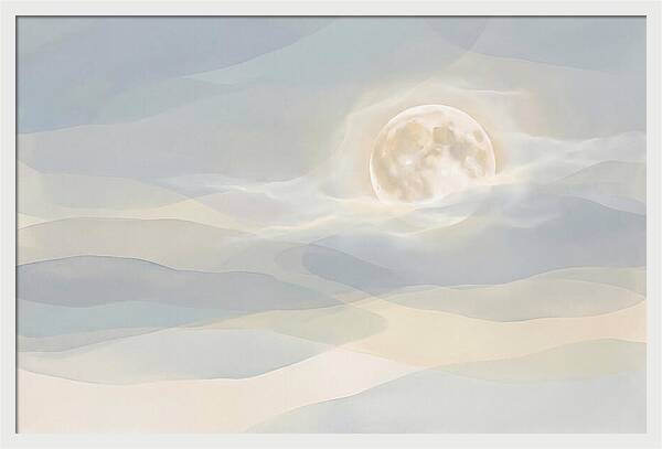 Full Moon Rising Through Clouds