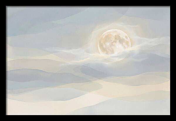 Full Moon Rising Through Clouds
