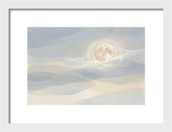 Full Moon Rising Through Clouds