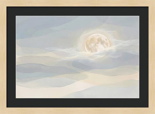 Full Moon Rising Through Clouds