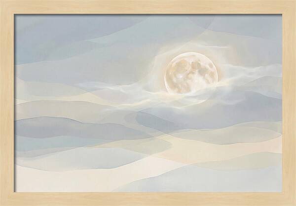 Full Moon Rising Through Clouds