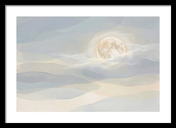 Full Moon Rising Through Clouds