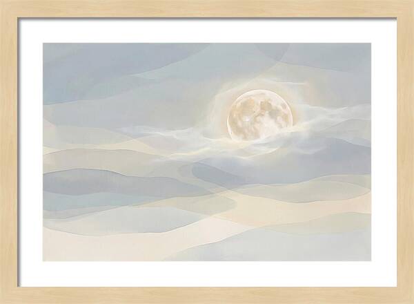 Full Moon Rising Through Clouds