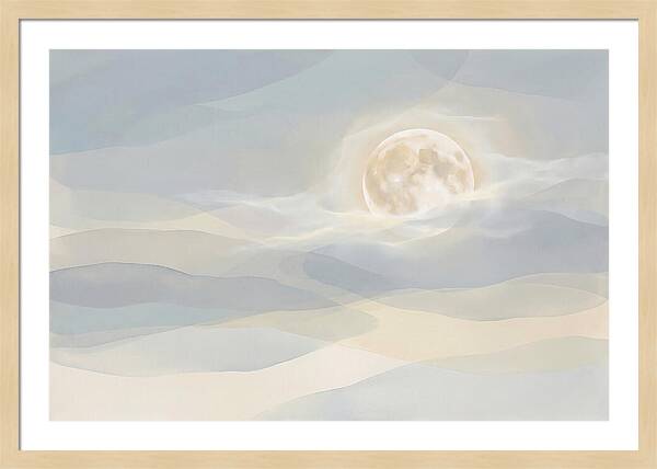 Full Moon Rising Through Clouds