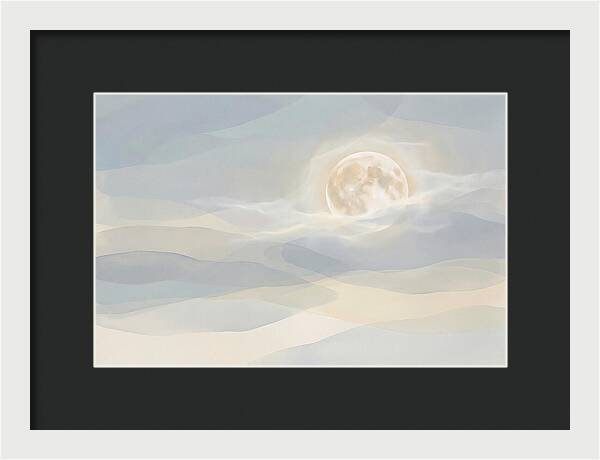 Full Moon Rising Through Clouds