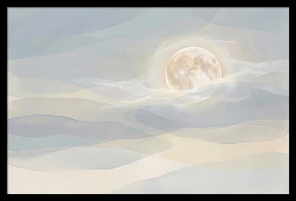 Full Moon Rising Through Clouds