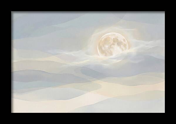 Full Moon Rising Through Clouds