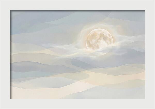 Full Moon Rising Through Clouds