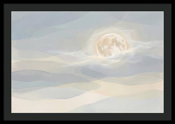 Full Moon Rising Through Clouds