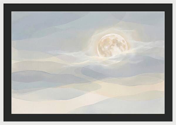Full Moon Rising Through Clouds