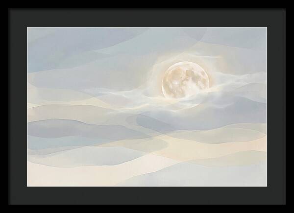 Full Moon Rising Through Clouds
