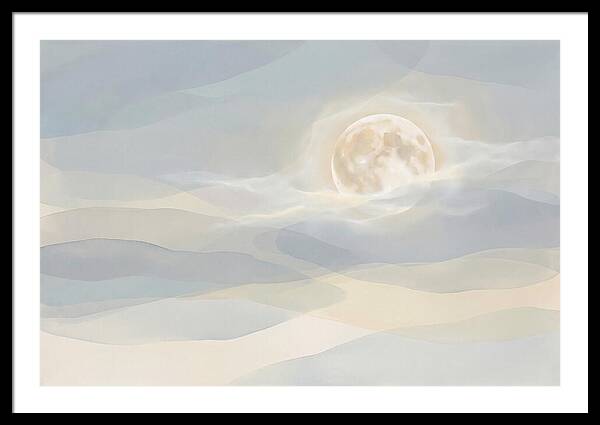 Full Moon Rising Through Clouds