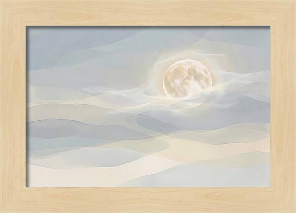 Full Moon Rising Through Clouds