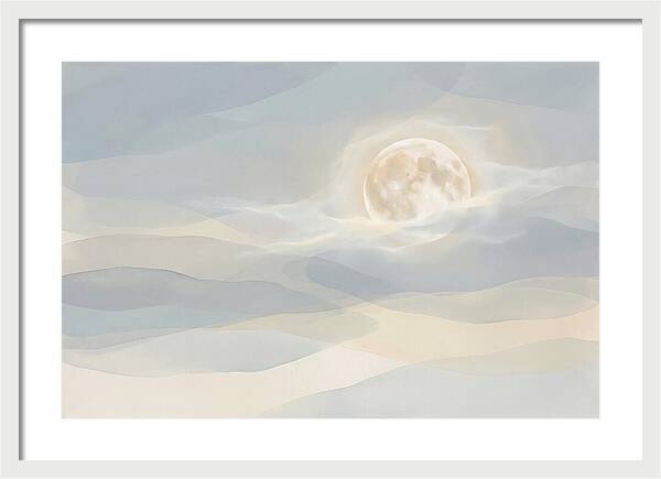 Full Moon Rising Through Clouds