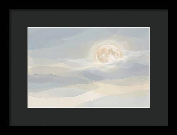 Full Moon Rising Through Clouds