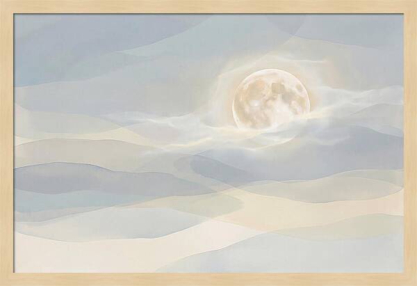 Full Moon Rising Through Clouds