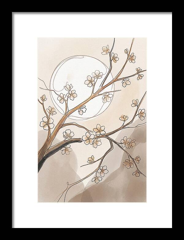 Full Moon Through Cherry Blossom Branches