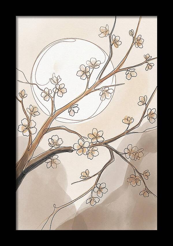 Full Moon Through Cherry Blossom Branches