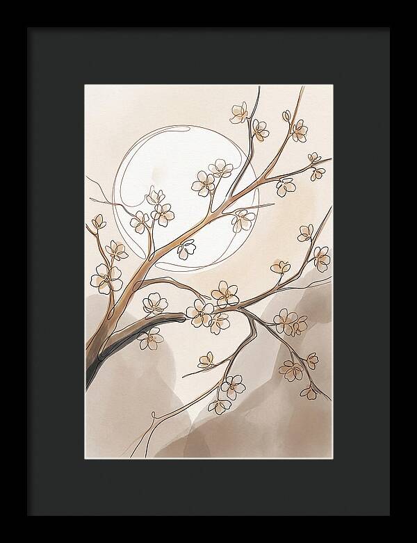 Full Moon Through Cherry Blossom Branches