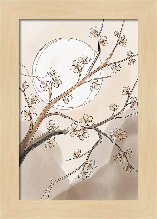 Full Moon Through Cherry Blossom Branches