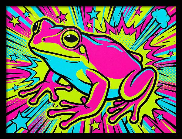 Funky Colorful Frog