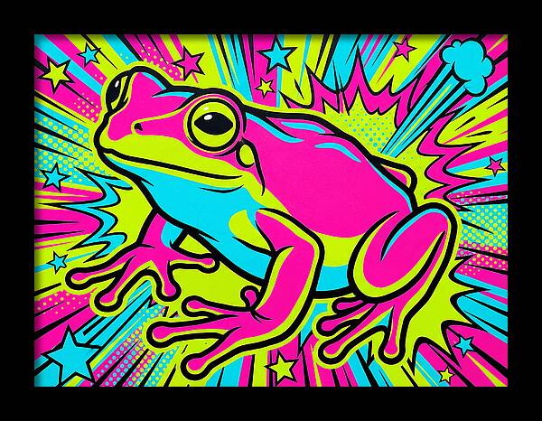 Funky Colorful Frog