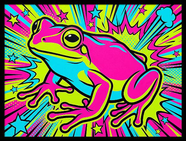 Funky Colorful Frog