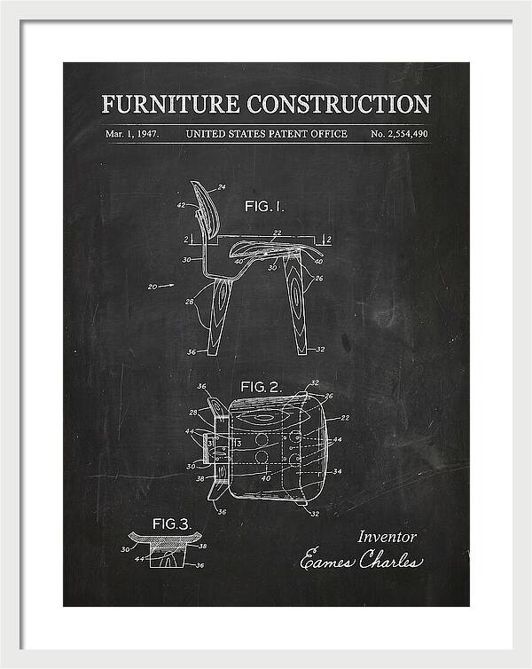 Furniture Construction Eames Chair Chalkboard Patent Us2554490a