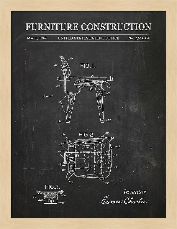 Furniture Construction Eames Chair Chalkboard Patent Us2554490a