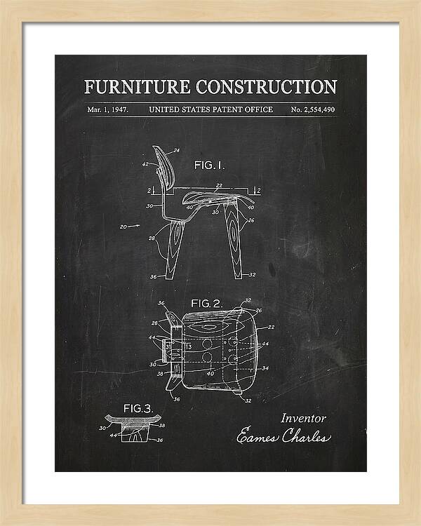 Furniture Construction Eames Chair Chalkboard Patent Us2554490a