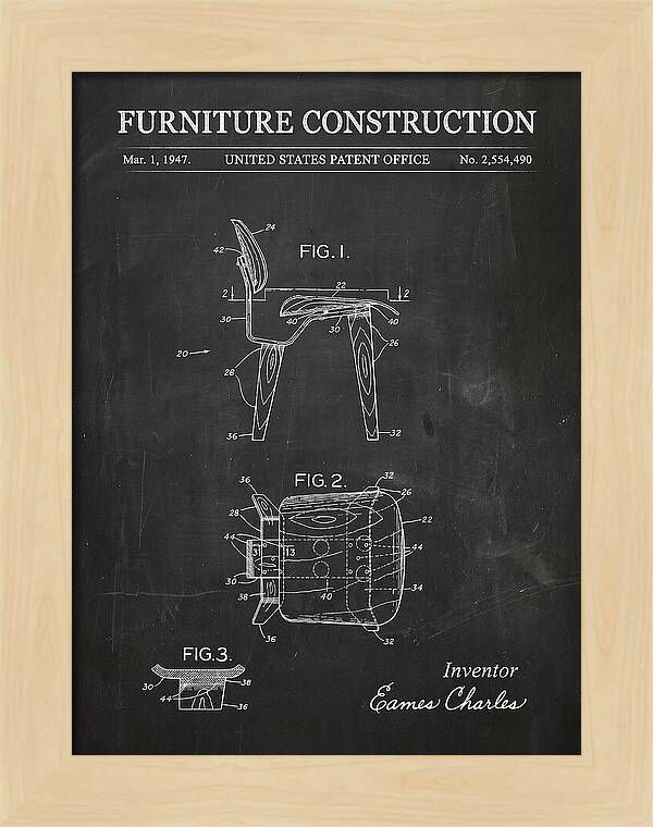 Furniture Construction Eames Chair Chalkboard Patent Us2554490a