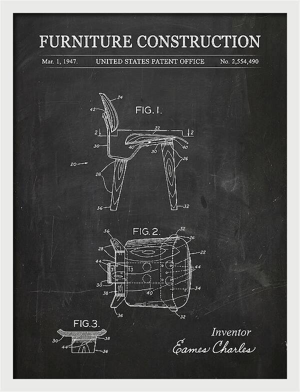 Furniture Construction Eames Chair Chalkboard Patent Us2554490a