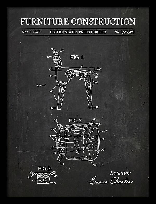 Furniture Construction Eames Chair Chalkboard Patent Us2554490a