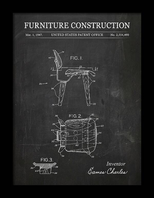 Furniture Construction Eames Chair Chalkboard Patent Us2554490a