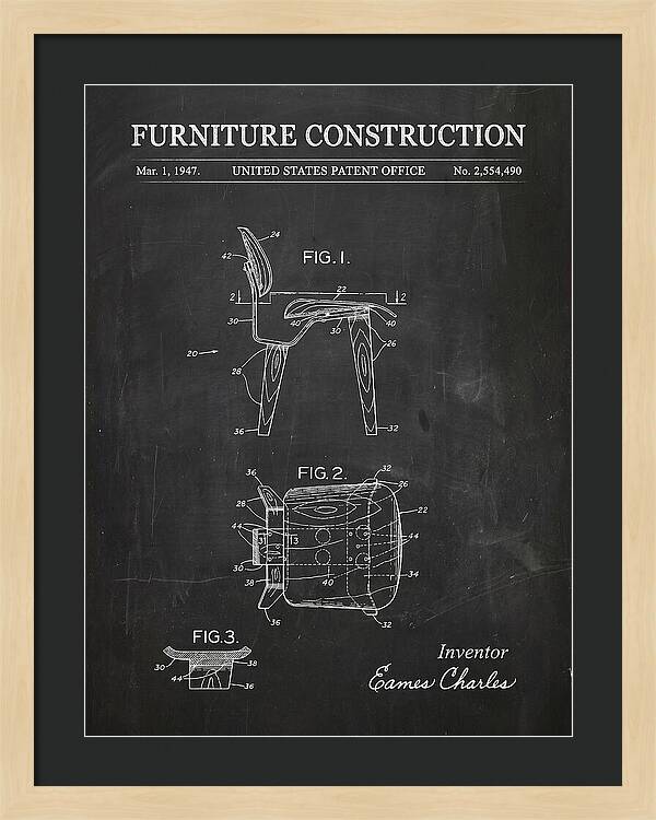 Furniture Construction Eames Chair Chalkboard Patent Us2554490a