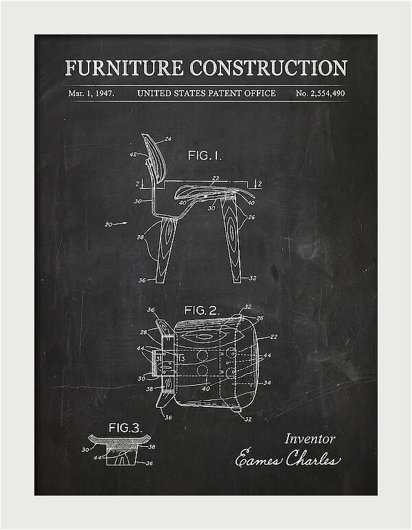 Furniture Construction Eames Chair Chalkboard Patent Us2554490a