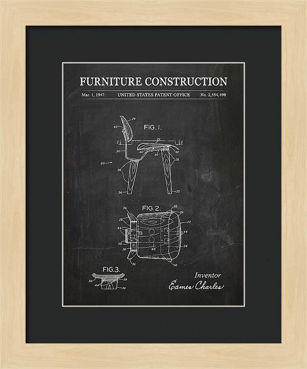 Furniture Construction Eames Chair Chalkboard Patent Us2554490a