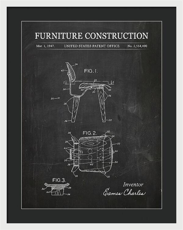 Furniture Construction Eames Chair Chalkboard Patent Us2554490a